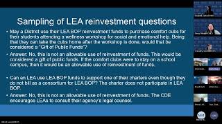 April 2025 Quarterly Meeting - LEA BOP Reinvestment of Funds