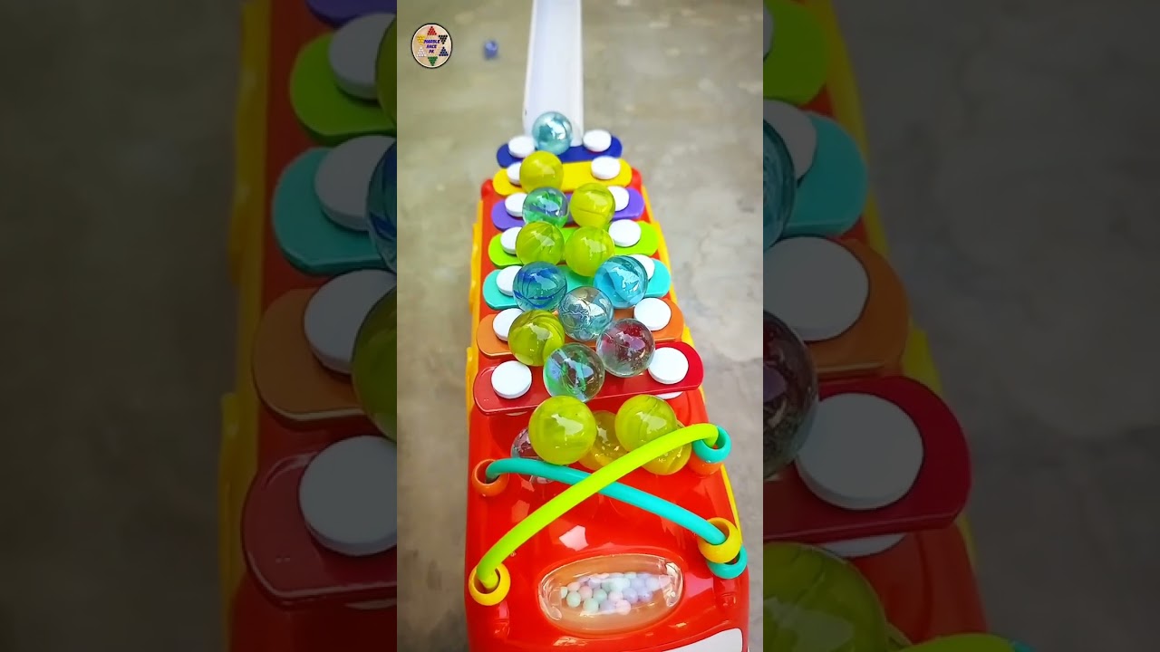 Marble Run Music ASMR ☆ Enjoyed in Nature ☆ Fun Time with Musical Bus ☆ 