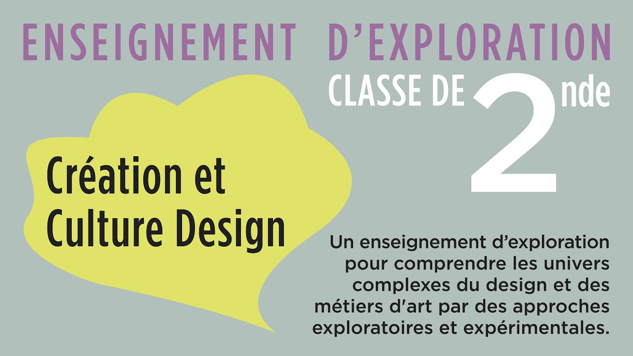 Enseignement d exploration Cr ation et Culture  Design  CCD 