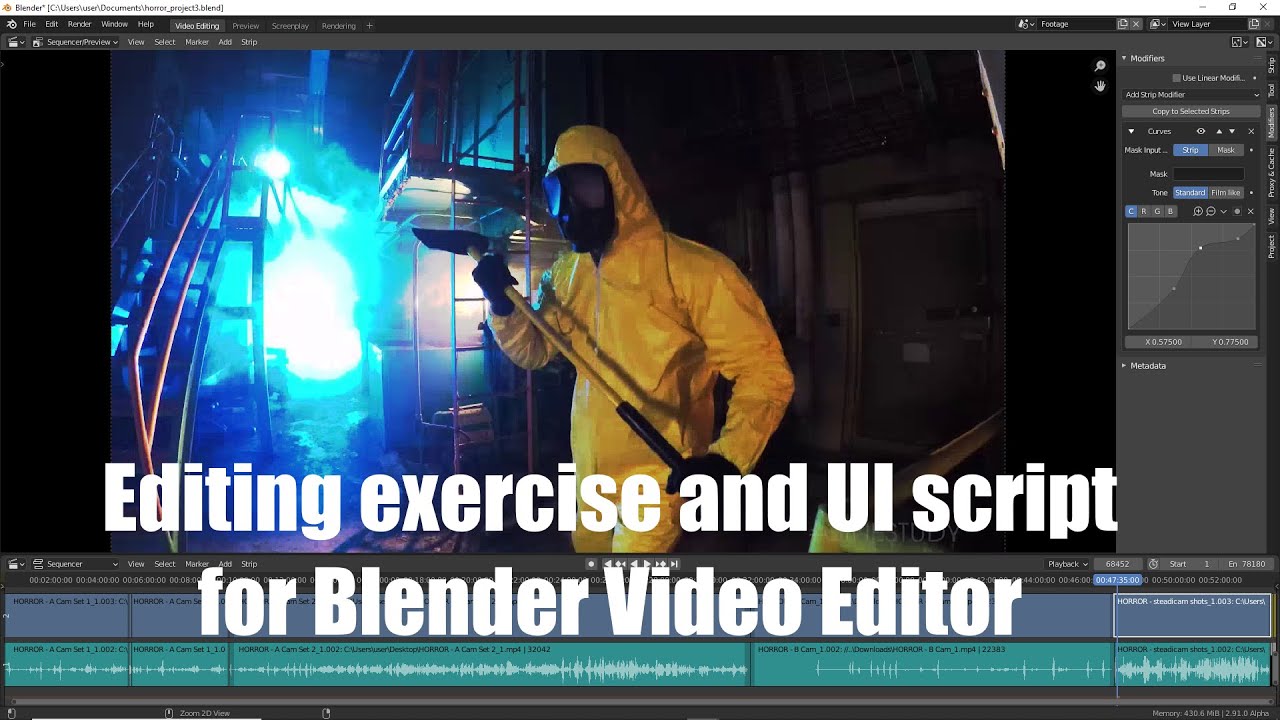 UI improvements and fiction editing exercise in Blender Video Sequence Editor (VSE)