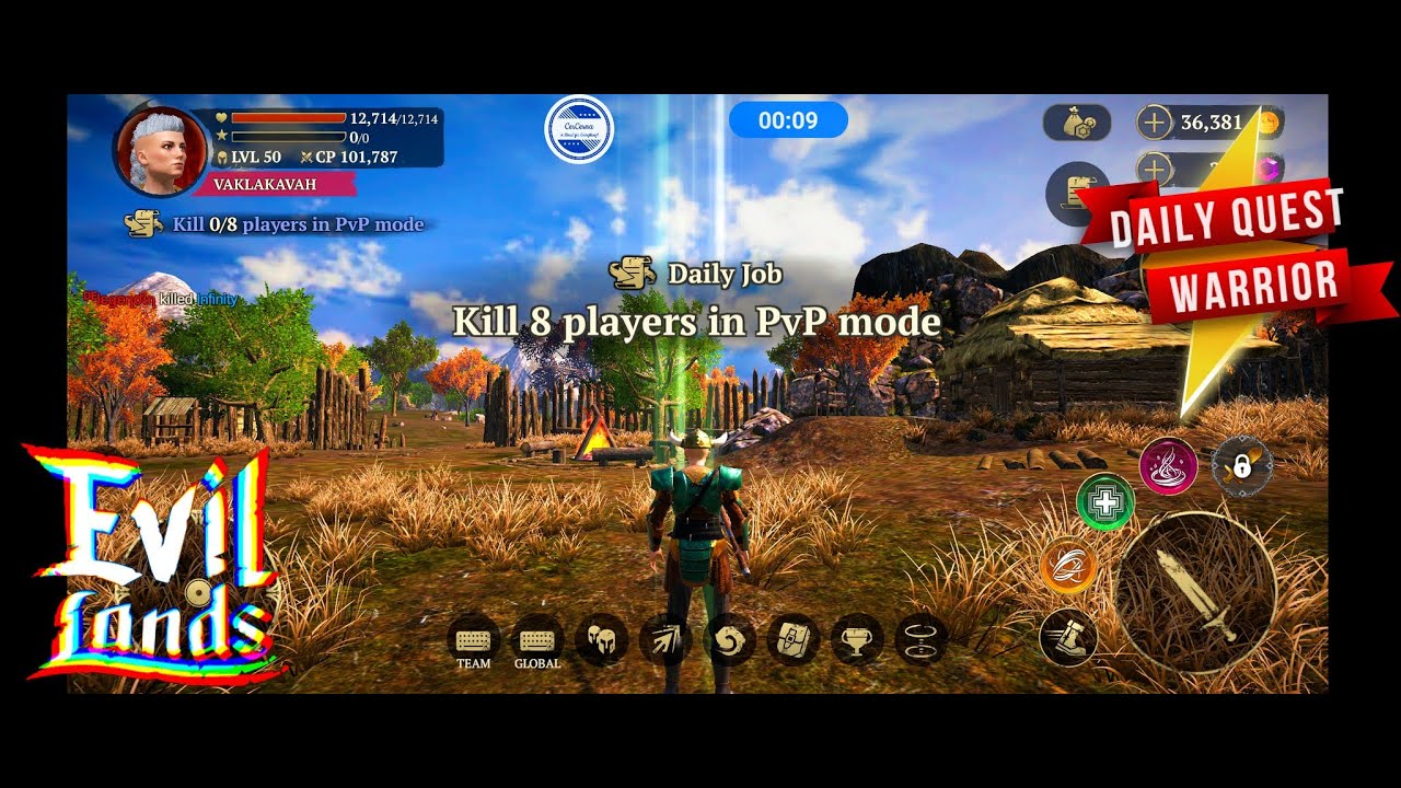 WARRIOR • EVIL LANDS • DAILY QUEST • 3RD JOB: 8 PLAYER IN PVP MODE • 05122021 • BEST ONLINE ACTION