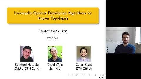 Universally-Optimal Distributed Algorithms for Known Topologies
