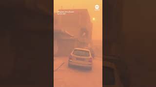 Dust storm creates red haze in eastern Libya screenshot 3
