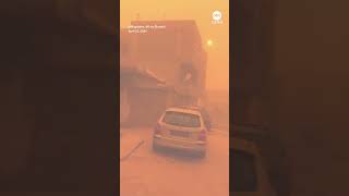 Dust storm creates red haze in eastern Libya