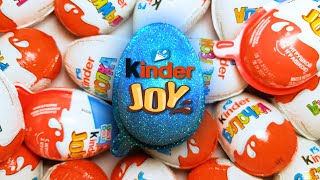 New Magic 100 Colored Glitter Kinder Joy Satisfying Toys Opening A Lot Of Candy Asmr