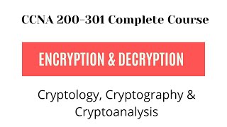 Cryptology, Cryptography and Cryptoanalysis | Encryption and Decryption Basics