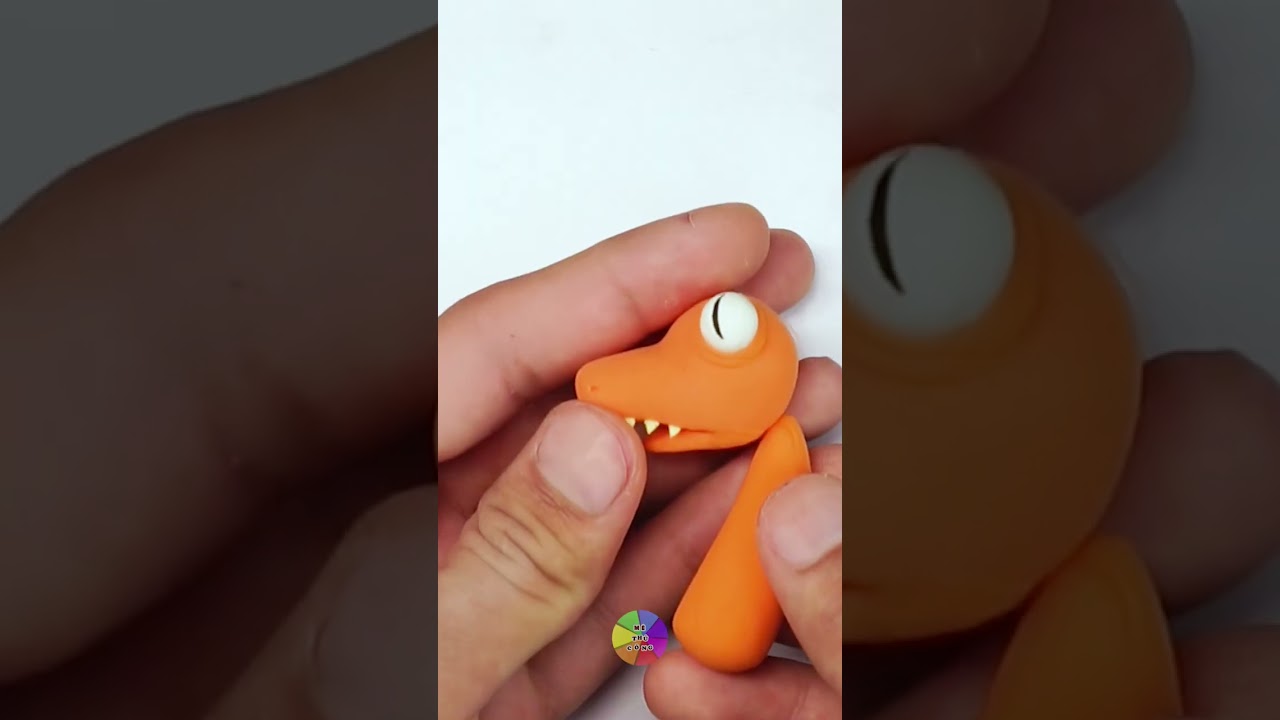 Making Rainbow Friends Baby ORANGE with Clay 