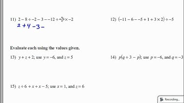 Review of Algebraic and Numerical Expressions Kuta Software Infinite Algebra 2 GHCHS