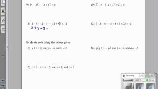 Review of Algebraic and Numerical Expressions Kuta Software Infinite Algebra 2 GHCHS