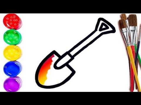 Drawing iron-spade for children  / Bolalarga lapatka rasm chizish  /   Рисования лопатка для детей