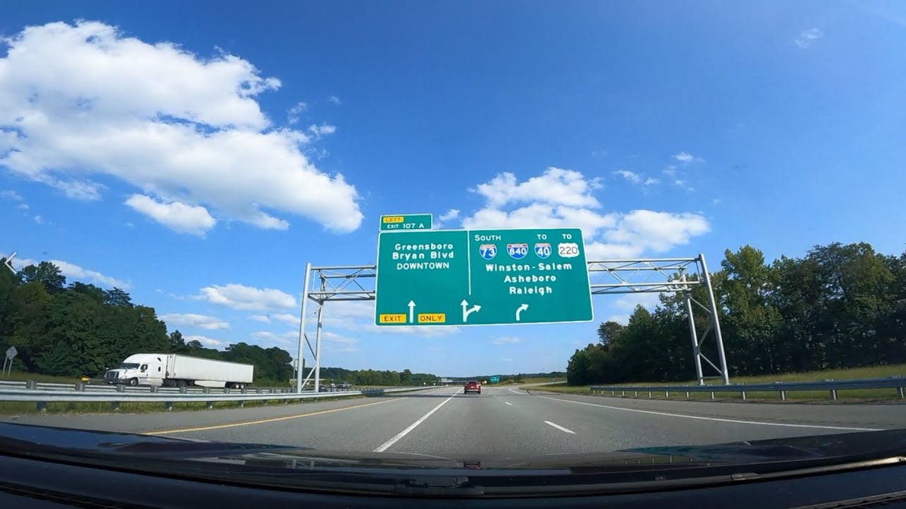 Greensboro, NC Highway Driving Tour ★ I73 to I840 Past PTI Airport
