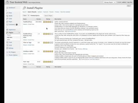 Adding afeedwordpress to a wordpress blog
