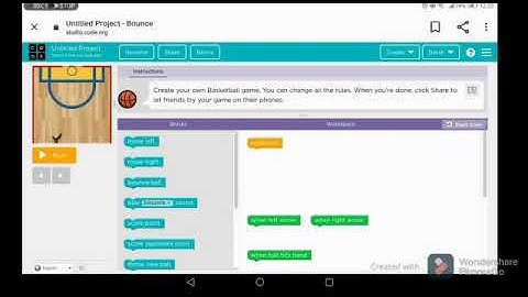 Bounce ball game in code.org (easy and simple)