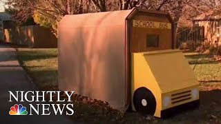Neighbor Builds School Bus Shelter For Boy With Autism | NBC Nightly News