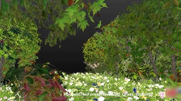Blender House In The Forest Wedding Grass Butterfly v22 Animation Test