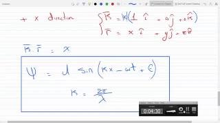 Expression for a harmonic wave  of amplitude A and frequency w propagating in x direction 2-54