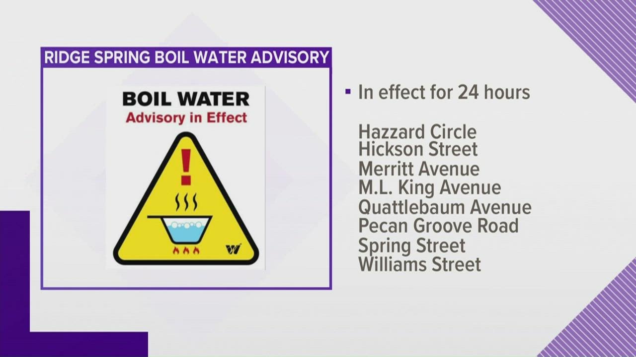 Boil water advisory still in effect for the town of Ridge Spring YouTube
