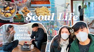 It's 2023?! 😱 Gangnam cafe & korean street food date | New year house cleaning | Seoul vlog 🇰🇷