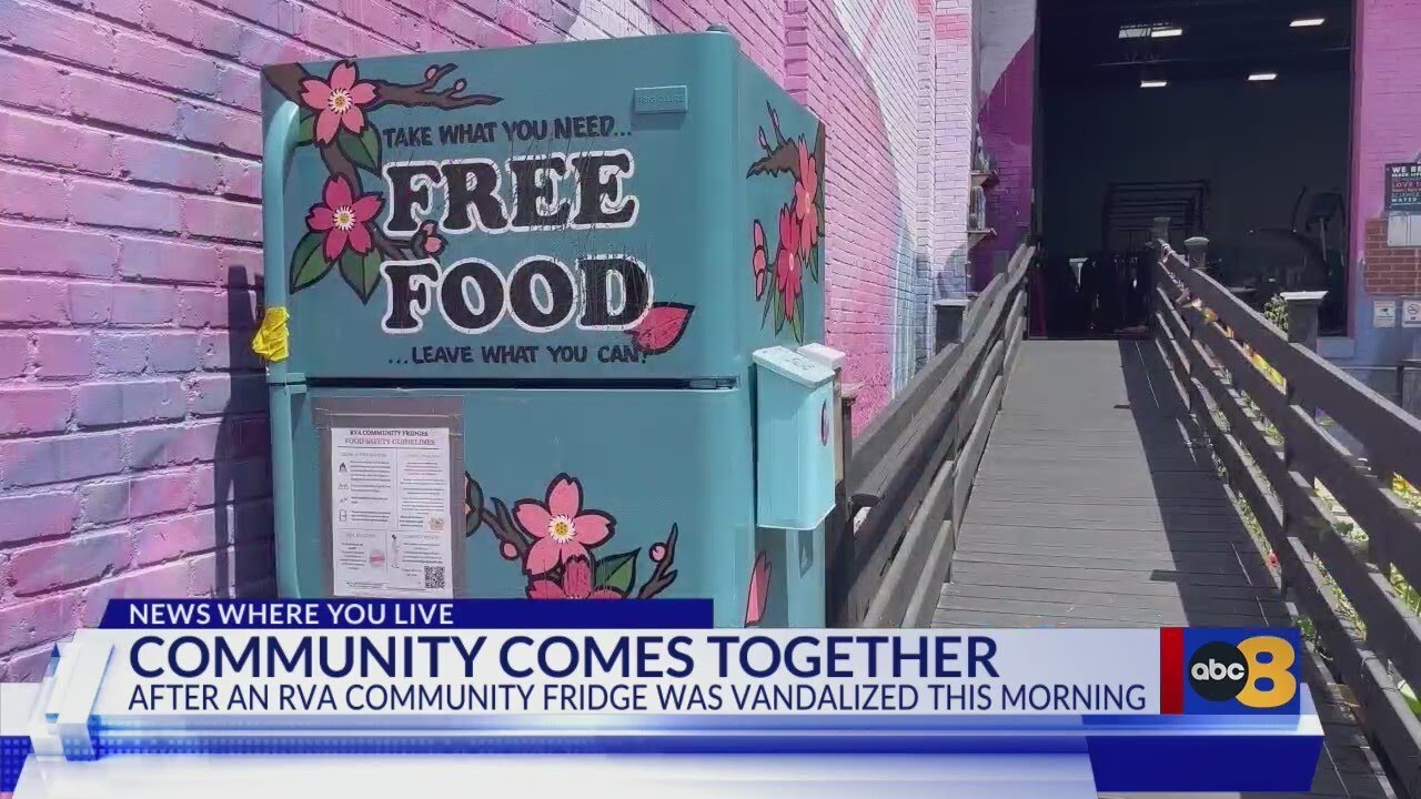 Vandalized Richmond community fridge quickly replaced after neighbors step in