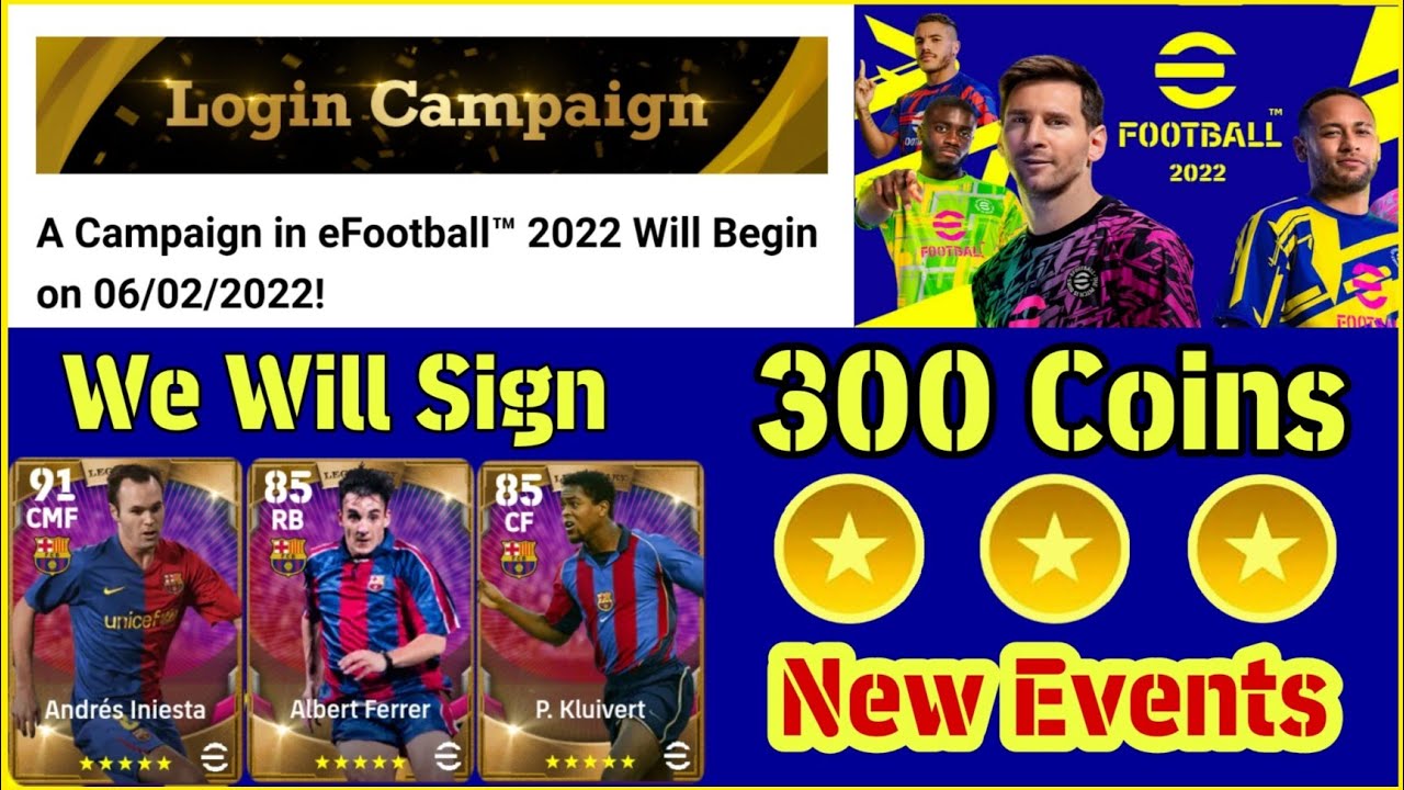 Whats coming on Thursday in efootball|Thank You Login Campaign in efootball22|Free Coins|