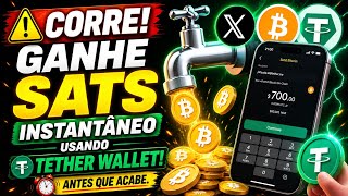 ⚠️ CORRE! Ganhe Sats Instantâneo Usando Tether Wallet! #crypto #faucet #tether #btc