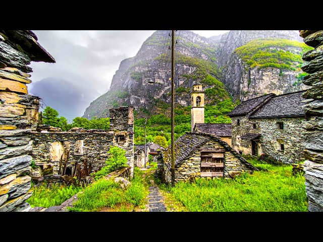 abandoned village in Swiss Alps
