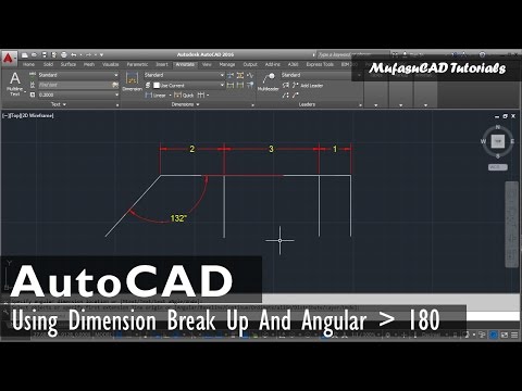 AutoCAD 2016 Dimension Tutorial | Break Up And Angular More Than 180