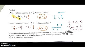 Algebra 3.3: Solving Inequalities Using Mult. or Div.