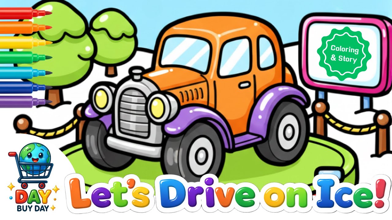 Ice Road? No Problem!❄️🚗 | Day Buy Day Coloring & Stories for Children