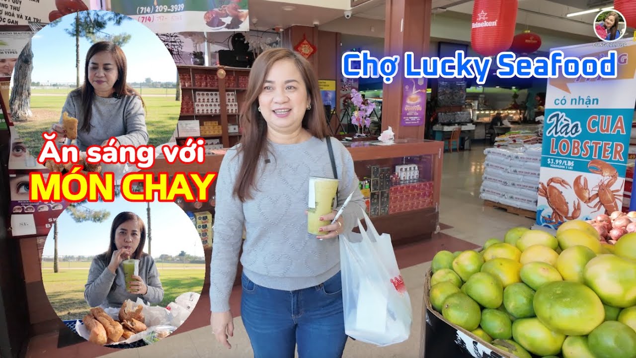 ВЕГЕТАРИАНСКИЙ ЗАВТРАК В LUCKY SEAFOOD MARKET #dungcaliusa