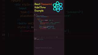React Password Hide/Show Example #trending #youtubeshorts #shorts #viralvideo
