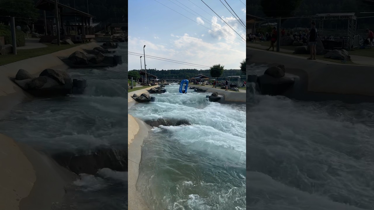Guy flips raft over on the white water rapids !
