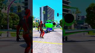 GTA 5 - Deadpool Ultimate Green Jet Blast Escape! 🦸‍♂️✈️ #shorts