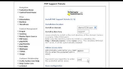 How to install PHP Support Tickets from Fantastico