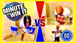 MINUTE TO WIN IT GAMES *ROUND 1* | FUN GAMES FOR KIDS AND ADULTS