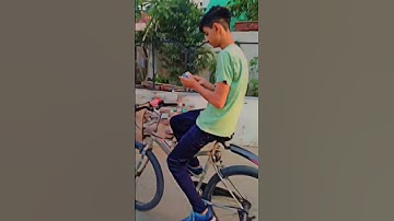 Cube challenge while riding a bicycle 🌪️#shorts #stunt #stuntbike #reels #cyclestunt #cycle