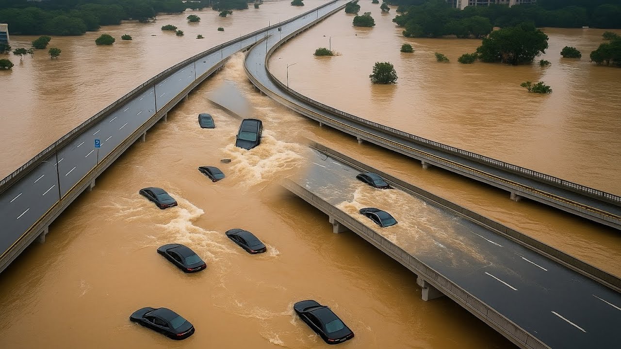 Гуаньюань под водой! Китайская наводненная катастрофа зафиксирована на сыром видео