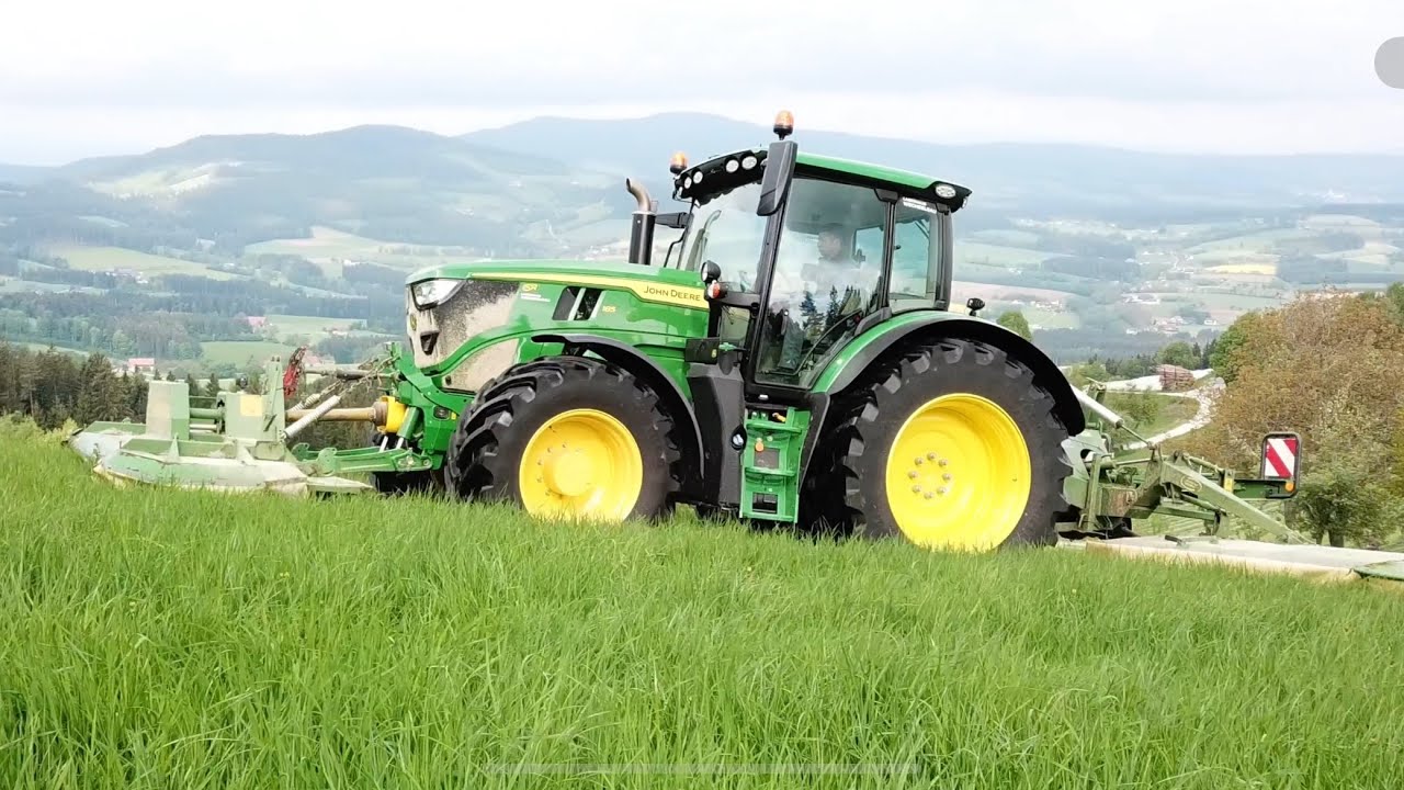 1.Schnitt mit John Deere 6R 185 und Krone