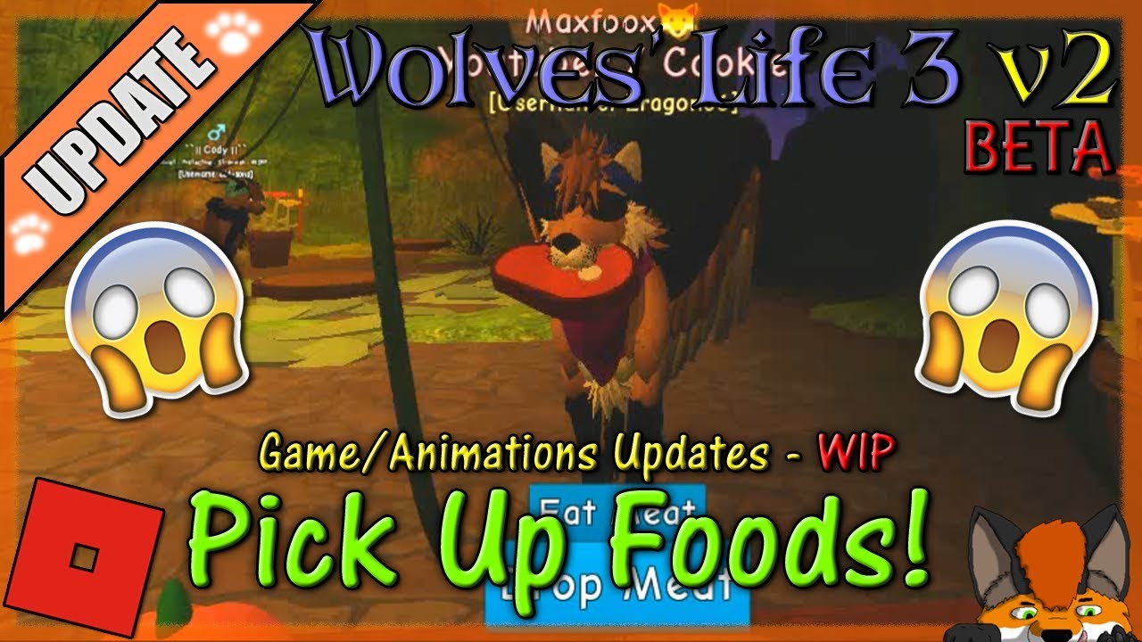 Roblox Wolves Life 3 V2 Beta Pick Up Foods 28 Hd Youtube - roblox wolf fur shirt