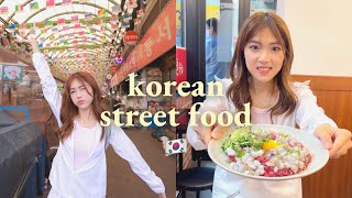 Korean Street Food Market 🇰🇷🐙 Gwang Jang Market Seoul // RAW BEEF OCTOPUS???? 🥩😱😱