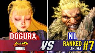 SF6 🤜 DOGURA (Ingrid) vs NL (#7 Ranked Akuma) 🤛 SF6 High Level Gameplay