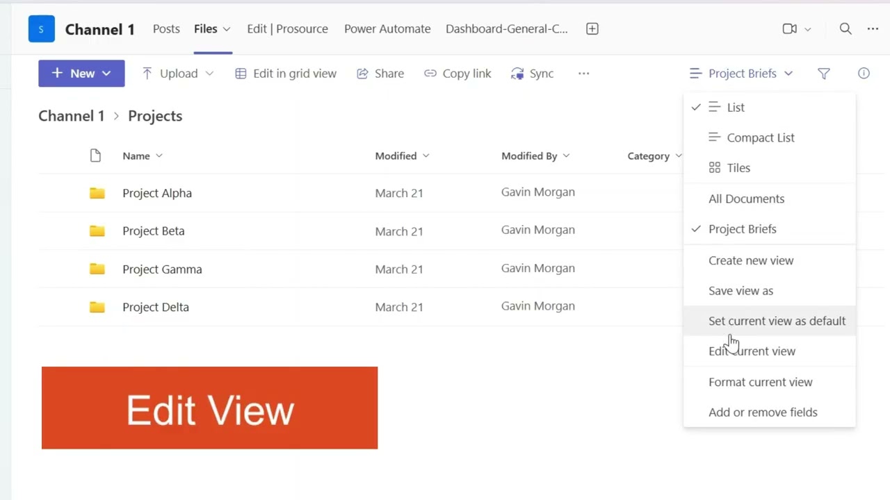 SharePoint & Teams Categories and Views
