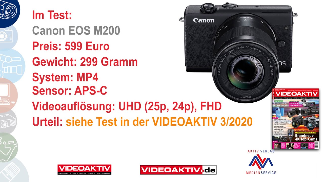 Testvideo Canon EOS M200 YouTube