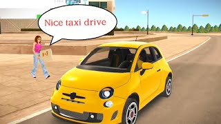 Nice taxi drive pick up and drop off customer 