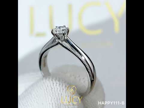 HAPPY111 B Nhẫn Nữ Moissanite 4mm Vàng Trắng 14k LUCYJEWELRY HAPPY111 B Nhẫn Nữ Moissanite 4mm Vàng Trắng 14k LUCYJEWELRY
