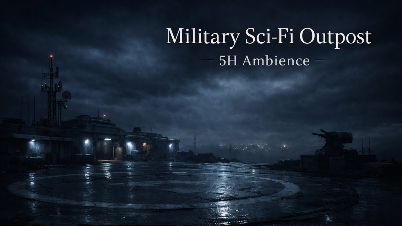 Dark Silent Military Sci-Fi Outpost Ambience 🌑 | Calm, Isolation & Ambient Sounds