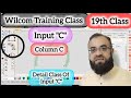 Wilcom Training Class || Input C || Column C || 19th Class || Detail Class Of Input C || Class 19