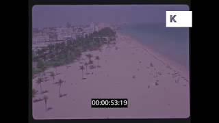 Aerials over Miami, Beaches, 1960s USA in HD
