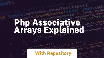 php associative arrays explained