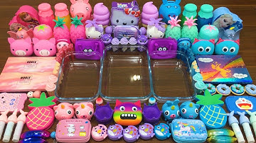 Blue, Purple and Pink! Mixing Random Things into Store Bought Slime! SlimeSmoothie | Satisfying #605